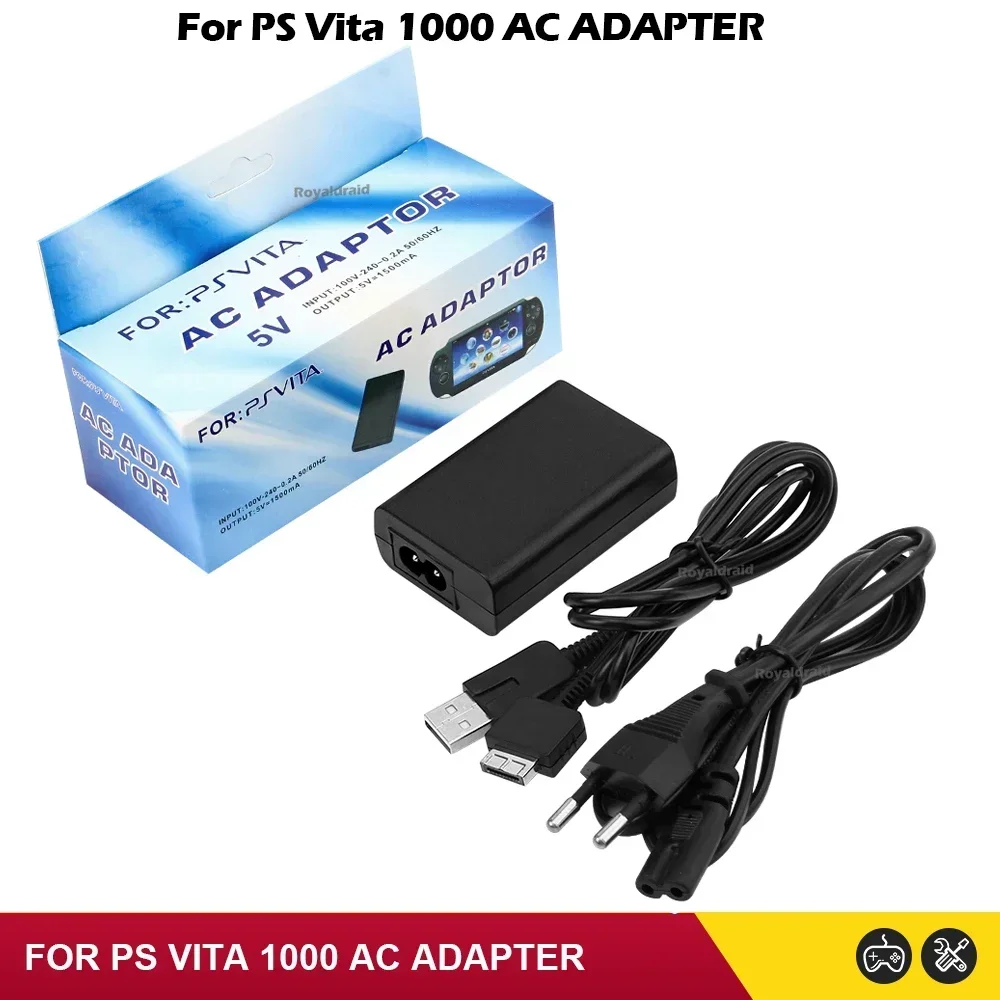 AC Power Adapter Charger With USB Cable EU US UK Plug 5V Home Wall Charging Cord For PS Vita PSV 1000 Handheld Game Console