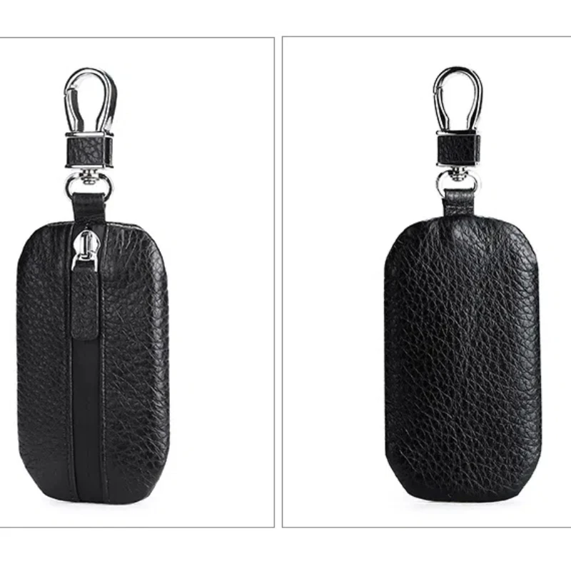 หนังกระเป๋ากุญแจรถ Cowhide เอวกันน้ําซิป High-end รถ Key Case Universal พวงกุญแจ