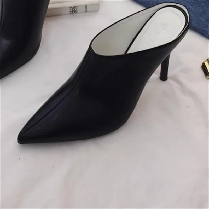 Pu Lederschuhe für Damen spitze Zehen dünne High Heels Näh linien weibliche Pumps solide Damen Panto letten Tacones Zapatos Mujer