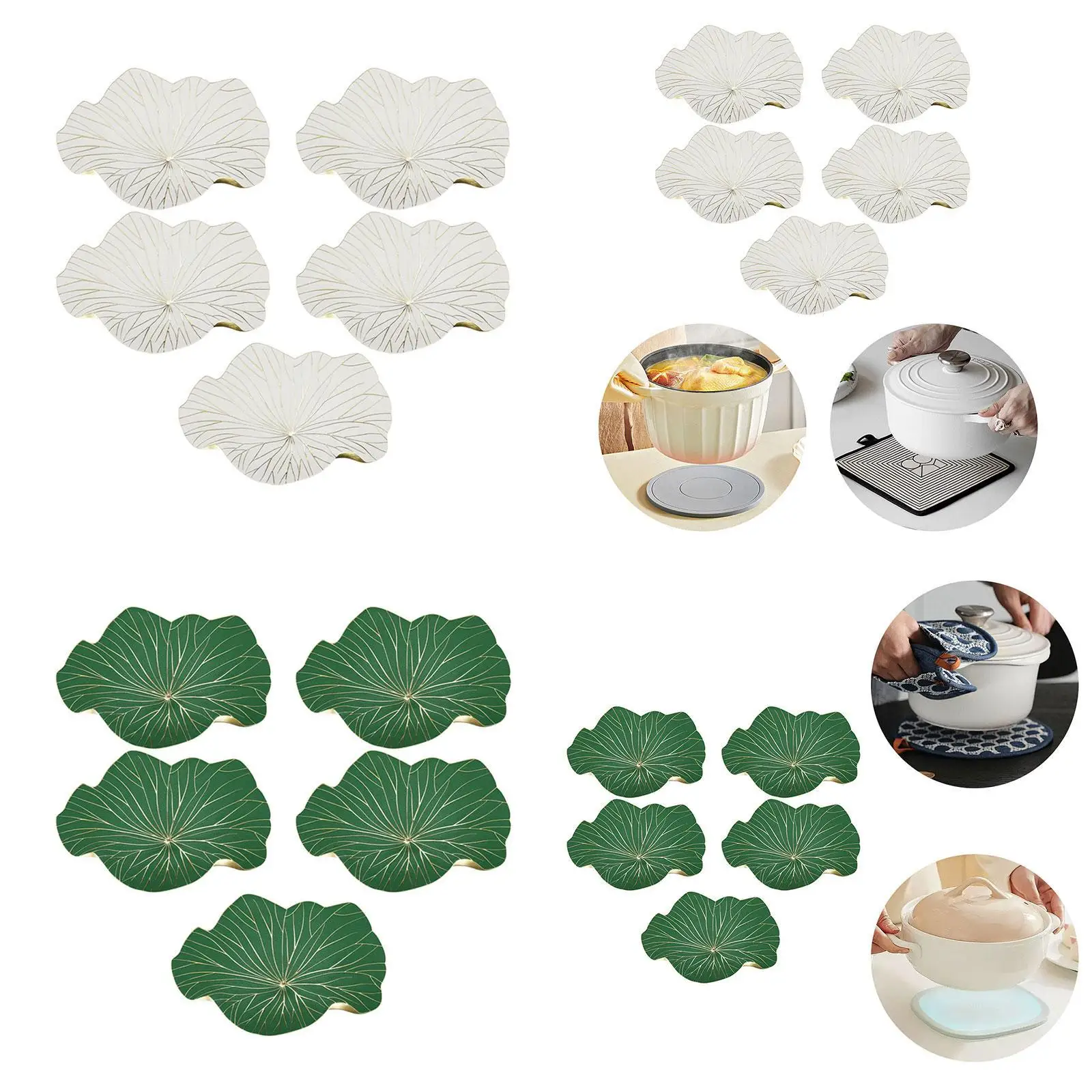 5Pcs Floral Placemat Non Slip Flowers Table Mat for Kitchen Home Countertop