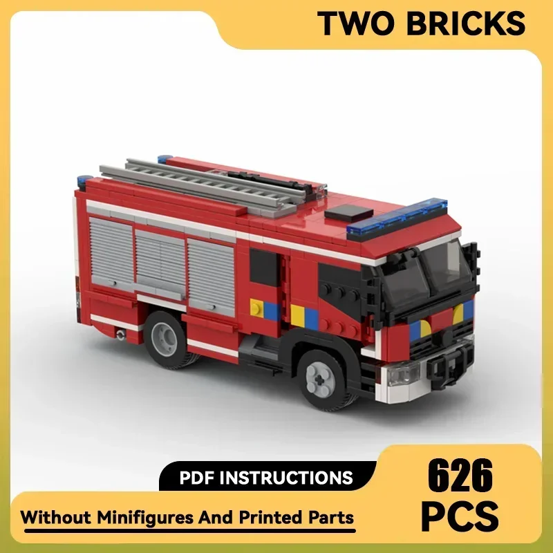 

City Car Model Moc Building Bricks Belgian Fire Truck Engine Technology Modular Blocks Gifts Christmas Toys DIY Sets Assembly