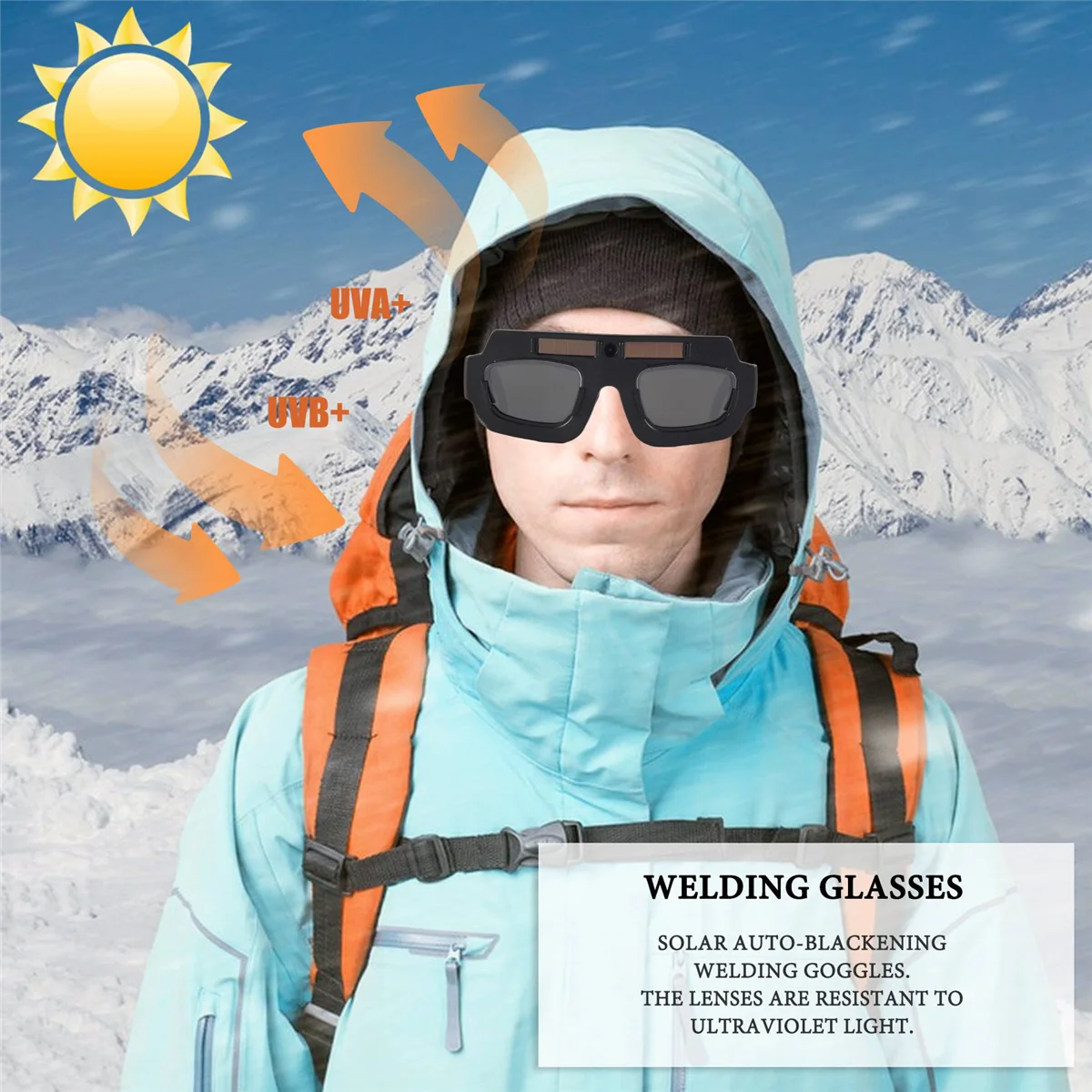 A76I 1pc Solar Powered Auto Darkening Welding Mask Helmet Goggles Welder Glasses Arc Anti-shock Lens For Eye Protection