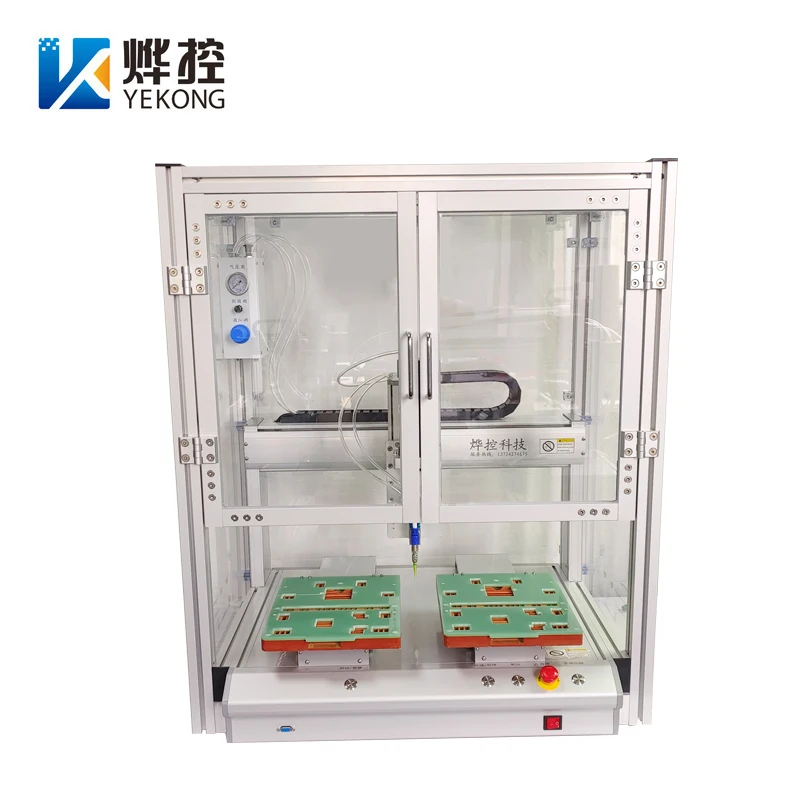 Five Axis Double Platform Silicone Glue Dispensing Machine With Protective Cover