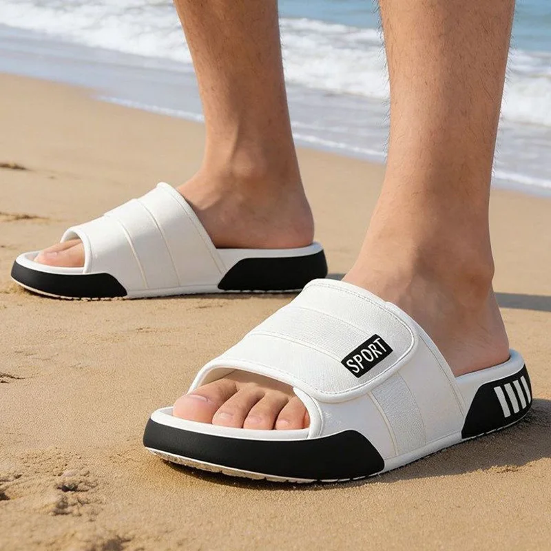 Big Size 40-47 Soft Bottom Sports Eva Slippers Men's Summer Fashion Indoor Outdoor Home Shallow Slippers Man Streetwear Sandals image 5