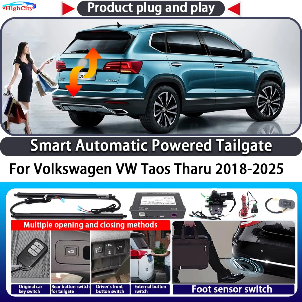 

For Volkswagen VW Taos Tharu 2018-2025 Smart Automatic Powered Tailgate Key Control Trunk Lift Close Kit Electric Power Tailgate