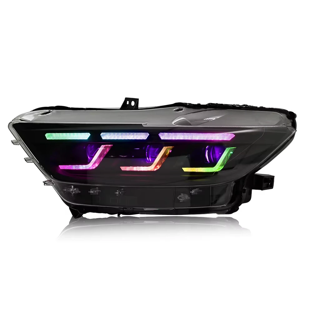 

Factory Wholesale RGB Headlight For Ford Mustang 2015-2017 LED Headlamp