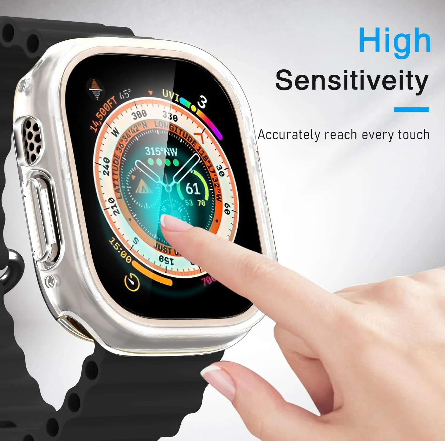 Schutzhülle für Apple Watch Ultra 4 3 2 49mm Displayschutzfolie TPU Kratzfeste Stoßfeste Schale Schutzabdeckung iWatch Series Ultra – Detail 1
