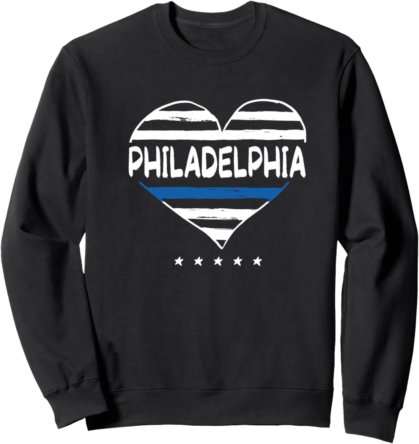 Thin Blue Line Heart Philadelphia Police Officer Sweatshirt