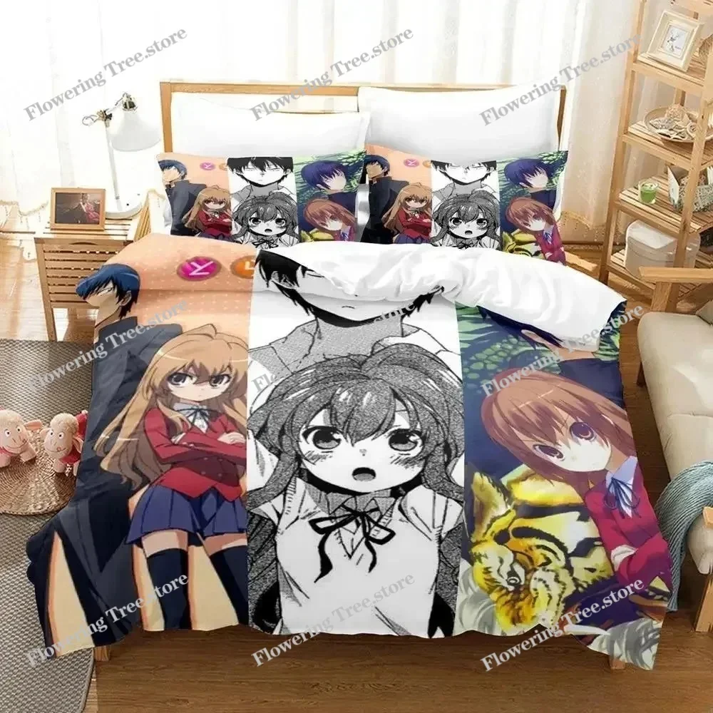 

Toradora Bedding Set Single Twin Full Queen King Size Bed Set Adult Kid Bedroom Duvet cover Sets 3D Print Anime Bed Sheet Set