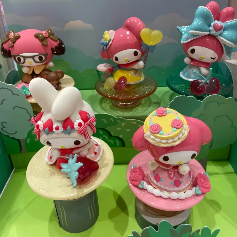 Nouveau véritable Sanrio ma mélodie thé de l'après-midi série boîte aveugle jouets à la mode boîte mystérieuse Figurine Figurines fille cadeaux d'anniversaire