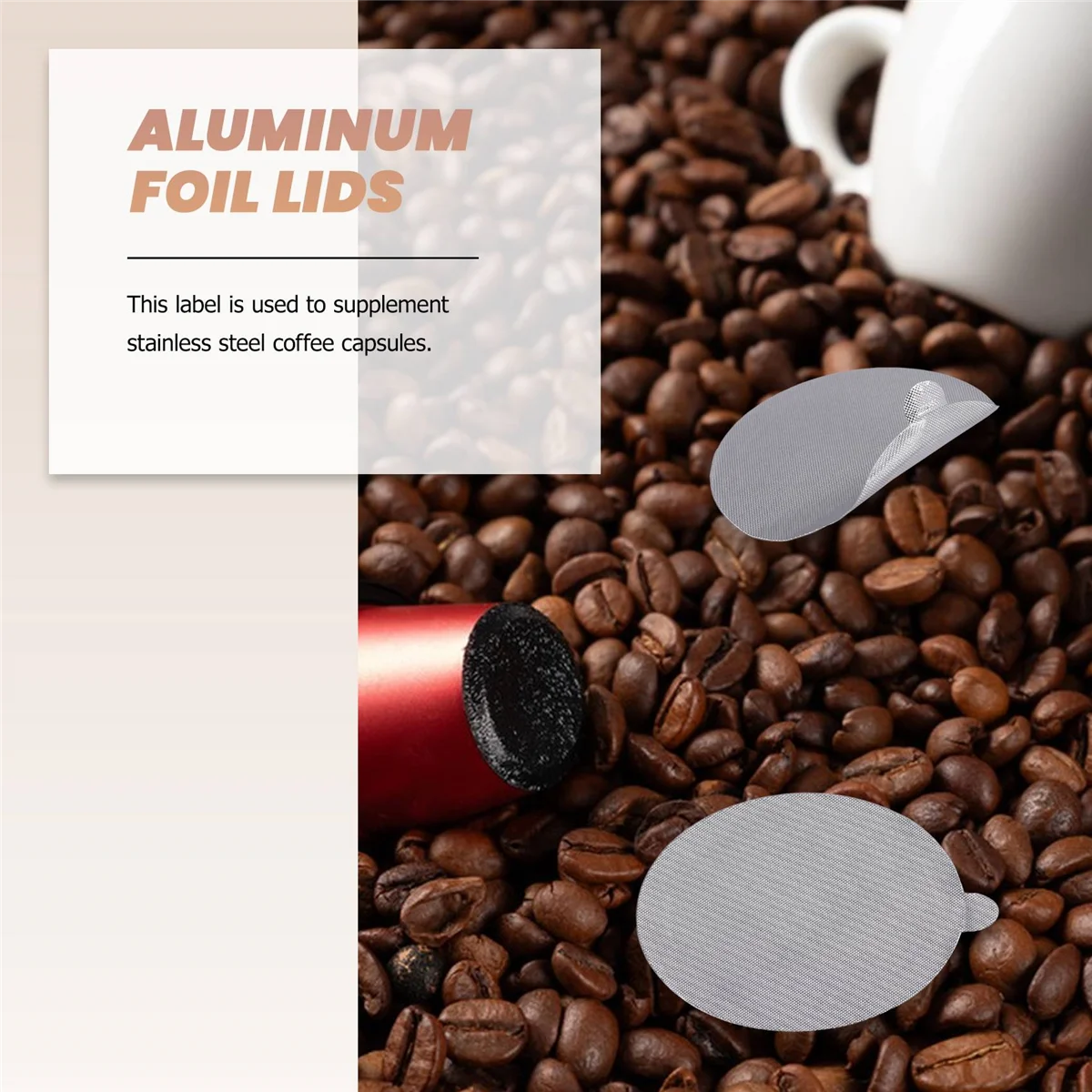 100 pezzi adesivi per coperchi in foglio di alluminio adesivi per il riempimento di cialde di caffè Nespresso vuote usa e getta copertura riutilizzabile 37 mm