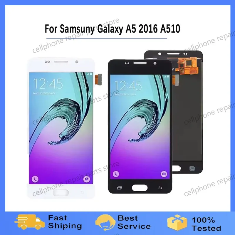 TFT/ OLED adjustable LCD For Samsung Galaxy A5 2016 A510 A510F A510M A510FD LCD Display + Touch Screen Digitizer Assembly