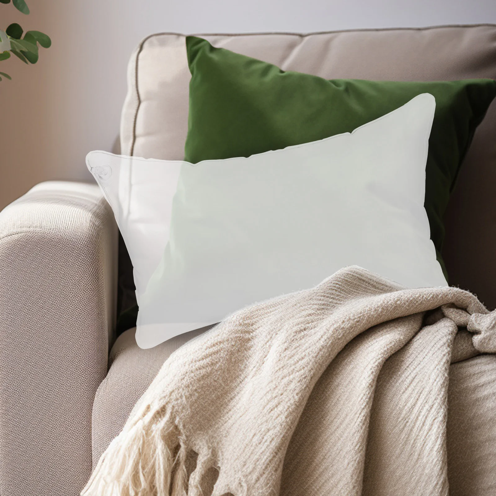 Inflatable Pillow Insert Clear Transparent Camping Cushion For Outdoor Travel Portable Sofa Cushion Water Resistant