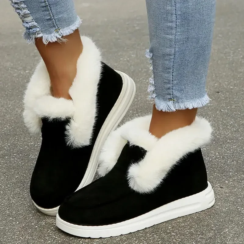 Botas de invierno 2024 para Mujer, Botas de nieve cálidas de felpa gruesas, zapatos de algodón para Mujer, Botas de talla grande, zapatos de invierno, Botas para Mujer