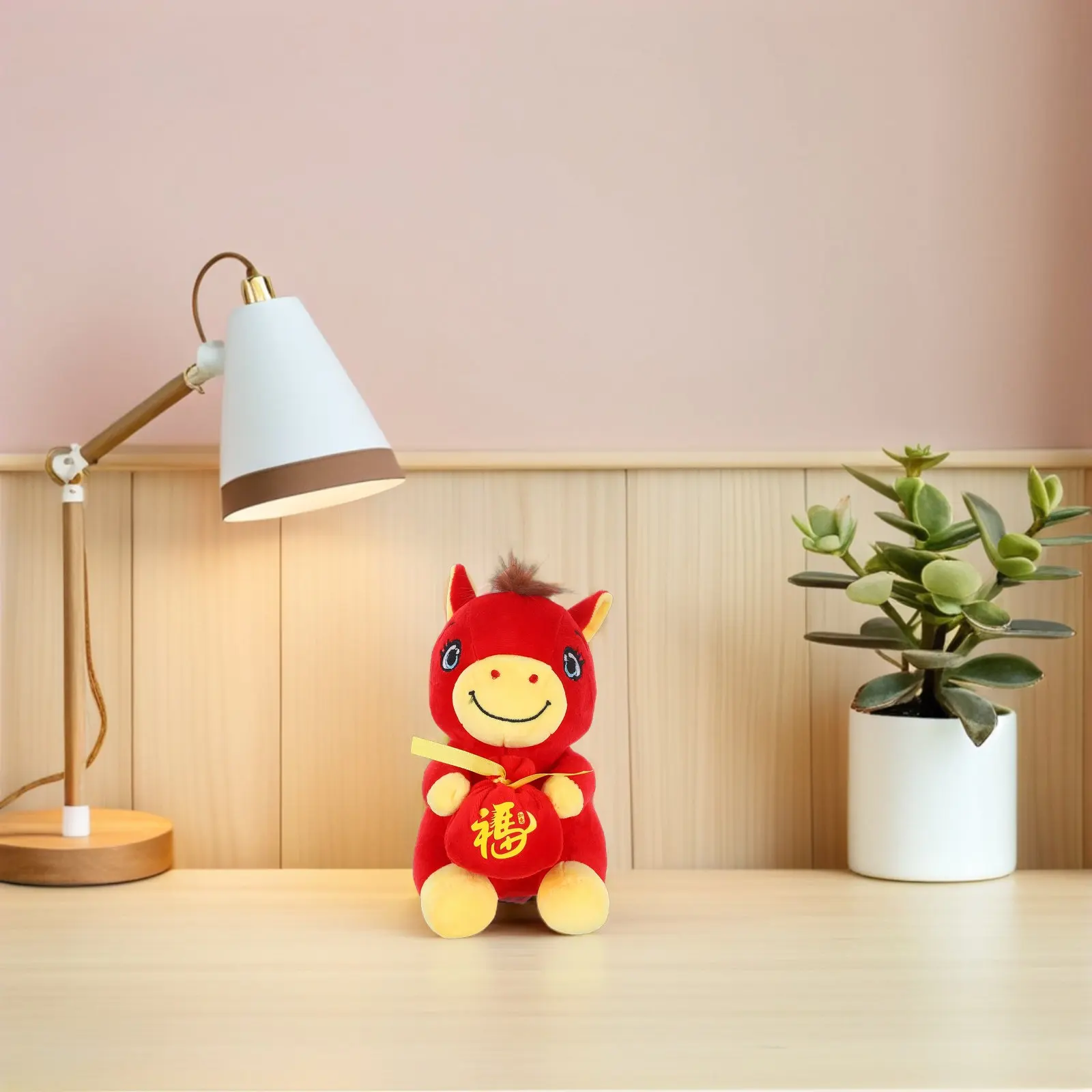 Peluche Cavallo Rosso 2026 per il Nuovo Anno Cinese, Decorazione Zodiacale, Regalo per Bambini, Souvenir Festivo