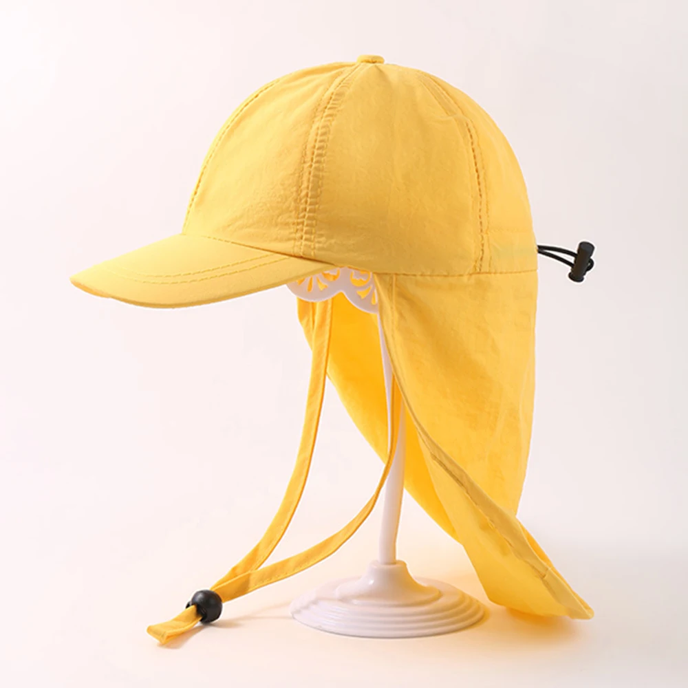 Cotton Neck Flap Hat Boys Girls Beach Hats Sun Protection Sun Baseall Caps Quick Dry Surfing Swimming Hat For Kids 3-10 Years