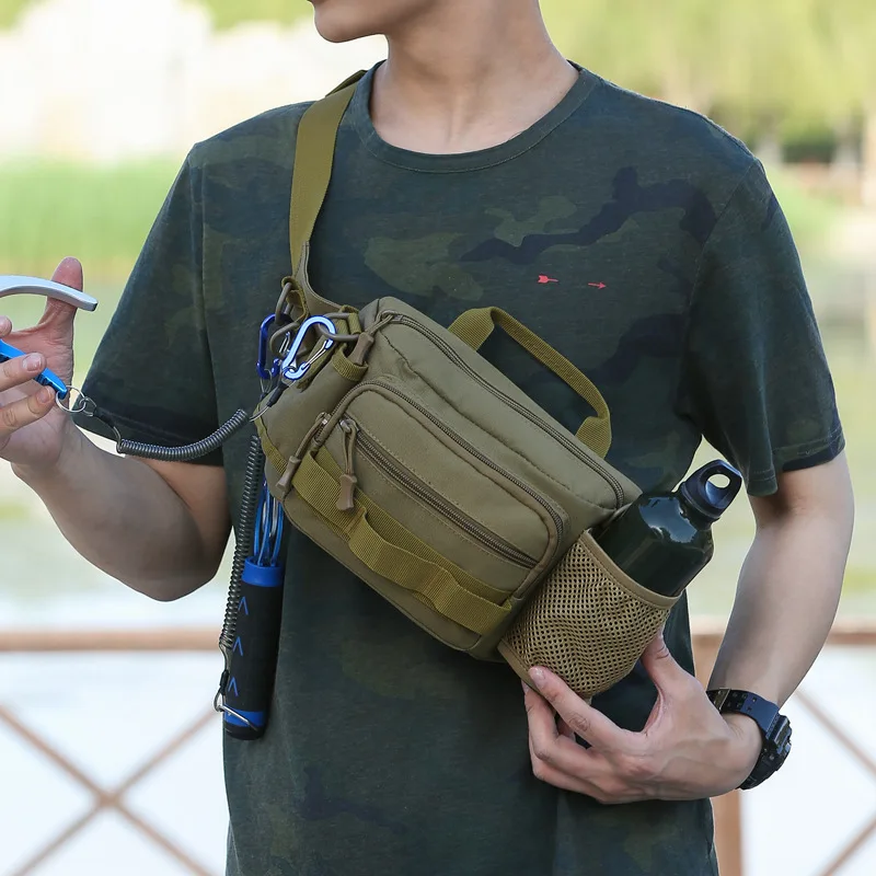 

Lure fishing Bag, outdoor multi-functional sports waist bag, waterproof and wear-resistant Oxford fabric men's chest bag