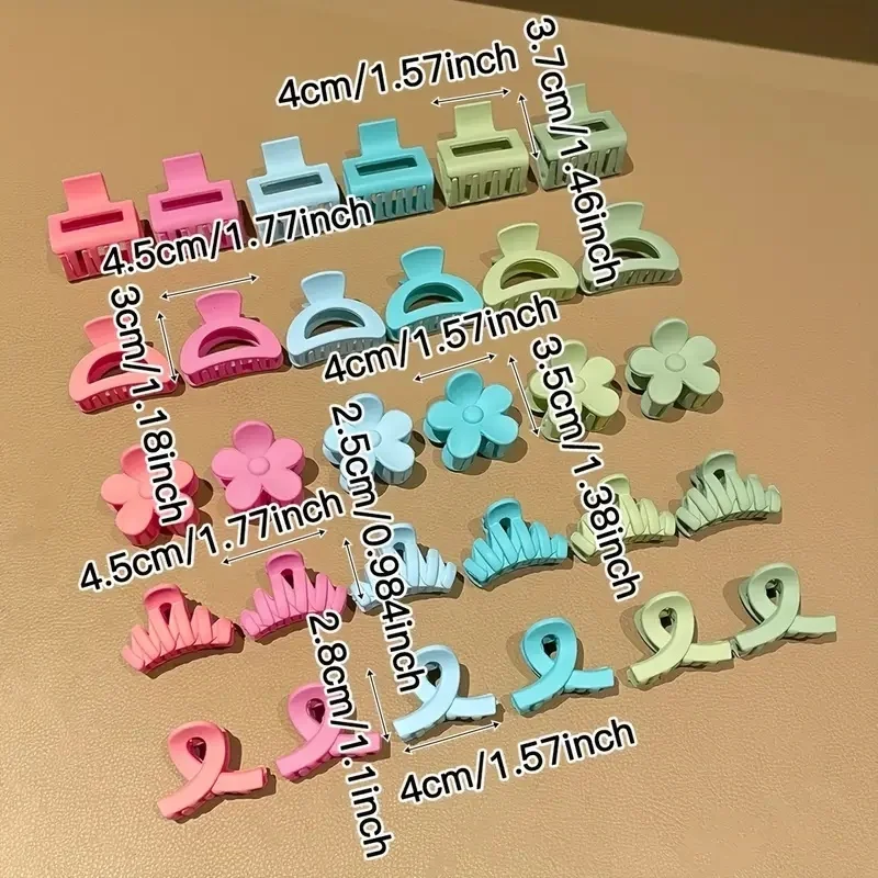 30 Stück polychrome mattierte Haarspangen, kleine Blumen-Haifisch-Clips, geeignet für den täglichen Gebrauch, Kopfbedeckung, Damen- und Mädchen-Haar-Accessoires – Detail 3