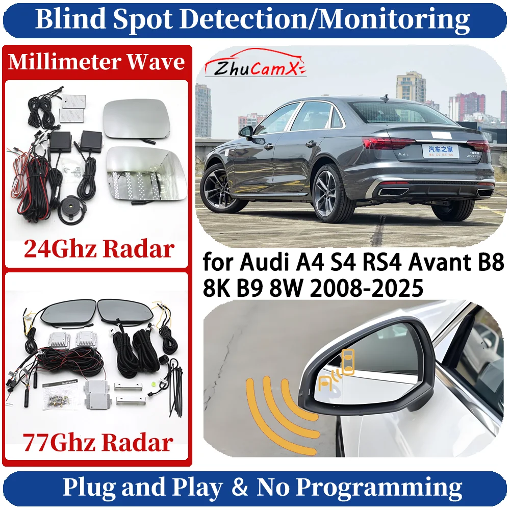 

Blind Spot Monitoring/Detection for Audi A4 S4 RS4 Avant B8 8K B9 8W 2008-2025 Side Assist Lane Change Assist Night Driving
