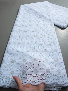 Kalume Afrika Kuru Pamuklu Dantel Kumaş İsviçre Vual 2024 Nijeryalı Dantel Kumaş Yüksek Kaliteli Nakış Diy Elbise Dikiş F3831