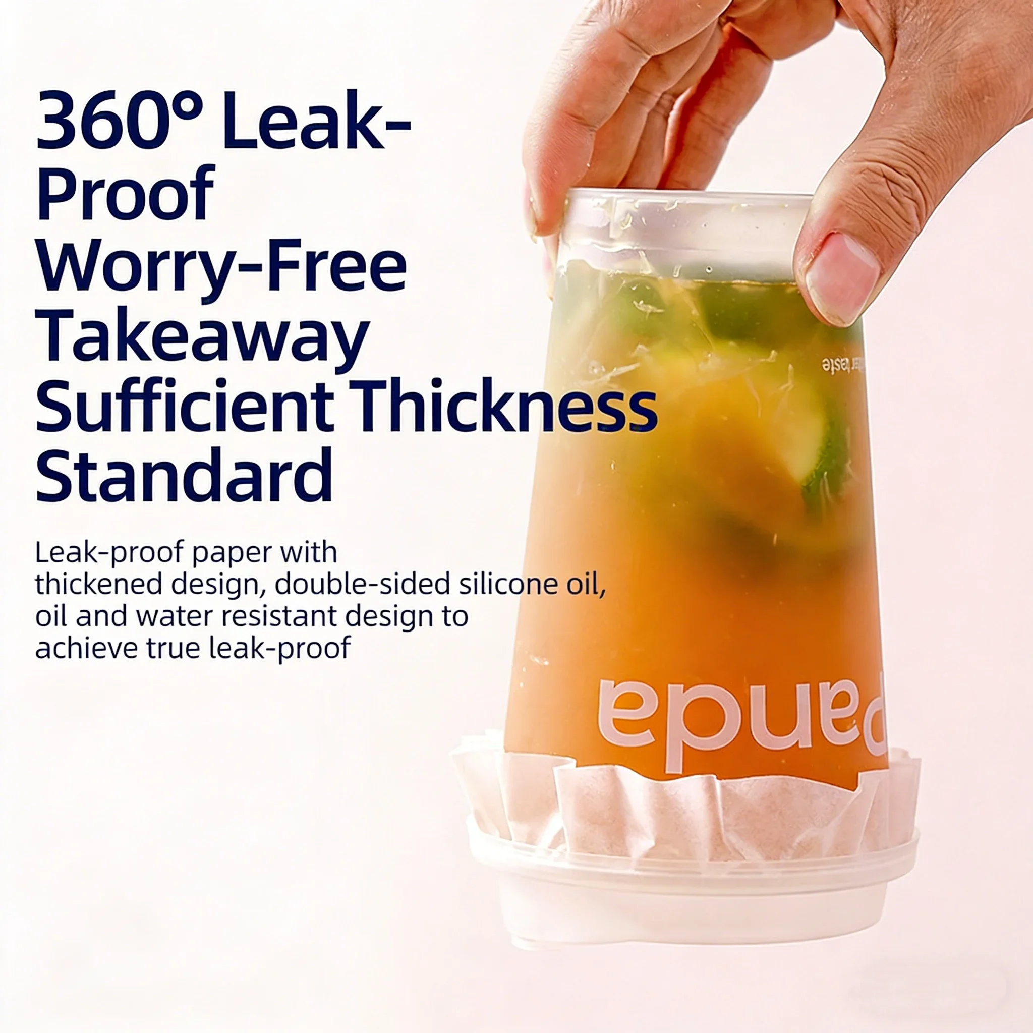 

100pcs Disposable Leak-Proof Paper Coffee Cup Lid Films Anti-Overflow Milk Tea Beverage Cup Covers for Takeaway Use