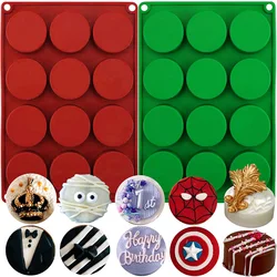 Oreo Cookie Chocolate Molds Silicone 12-Cavity Round Chocolate Covered Oreo Mold Non-Stick Cylinder Jelly Moulds for Baking Cake