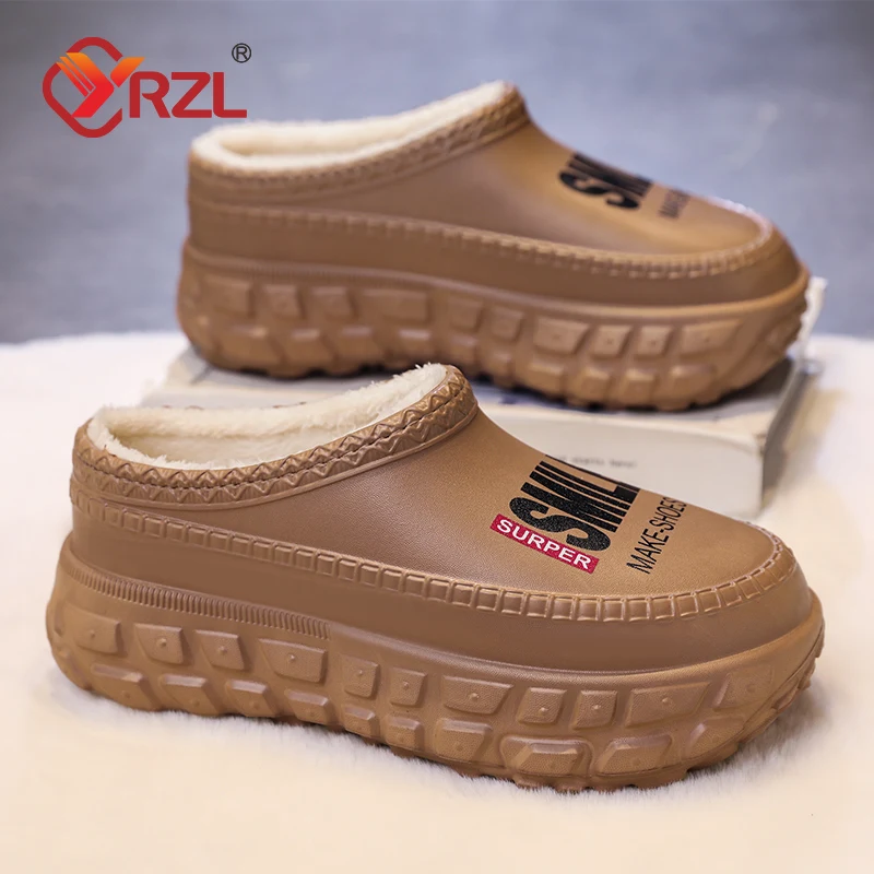 

YRZL Slippers for Women Non-Slip Couple Home Shoes Winter Warm Comfortable Plush Lining Slip on House Platform Casual Men Shoes
