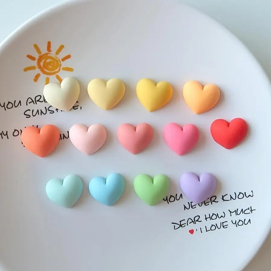 1/5/10/20/50/100pcs Heart-Shaped Refrigerator Magnets, Geometric Love Magnet Set, Cute Decorative Magnets for Home Kitchen Offic
