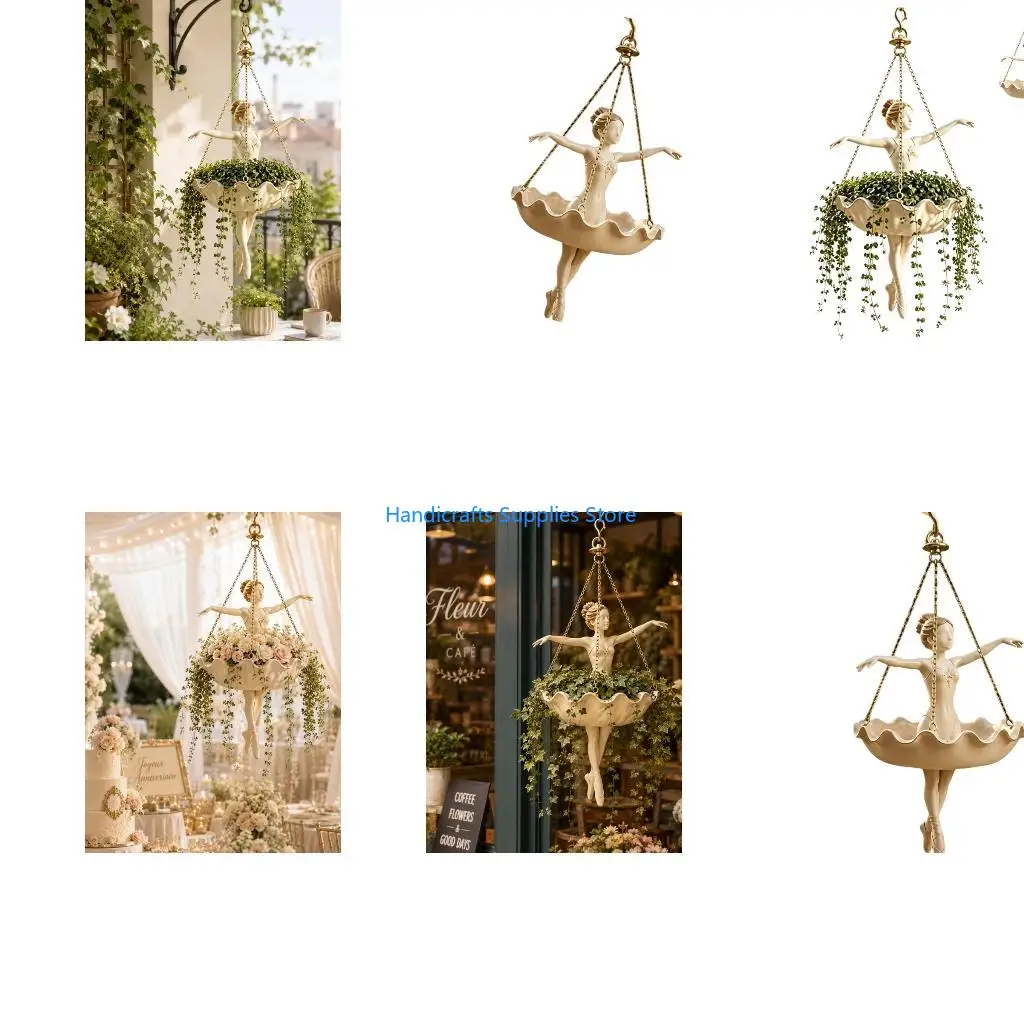 R1WA Decorative Resin Hanging Planter with Dancer Accent