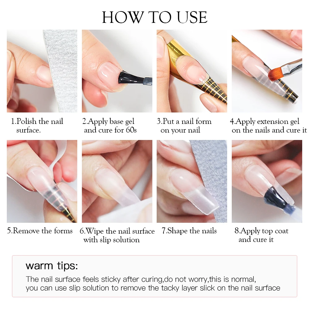 طلاء أظافر جل تمديد أبيض حليبي 8 مللي سهل الاستخدام يدوم طويلاً لبناء الأظافر لجودة صالون مانيكير ذاتية الصنع #6