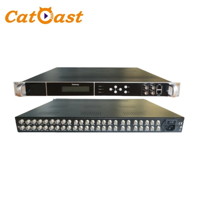 24 Ports DVB-S DVB-S2 DVB-S2X Tuner to IP SRT HLS RTMP HTTP RTSP Gateway