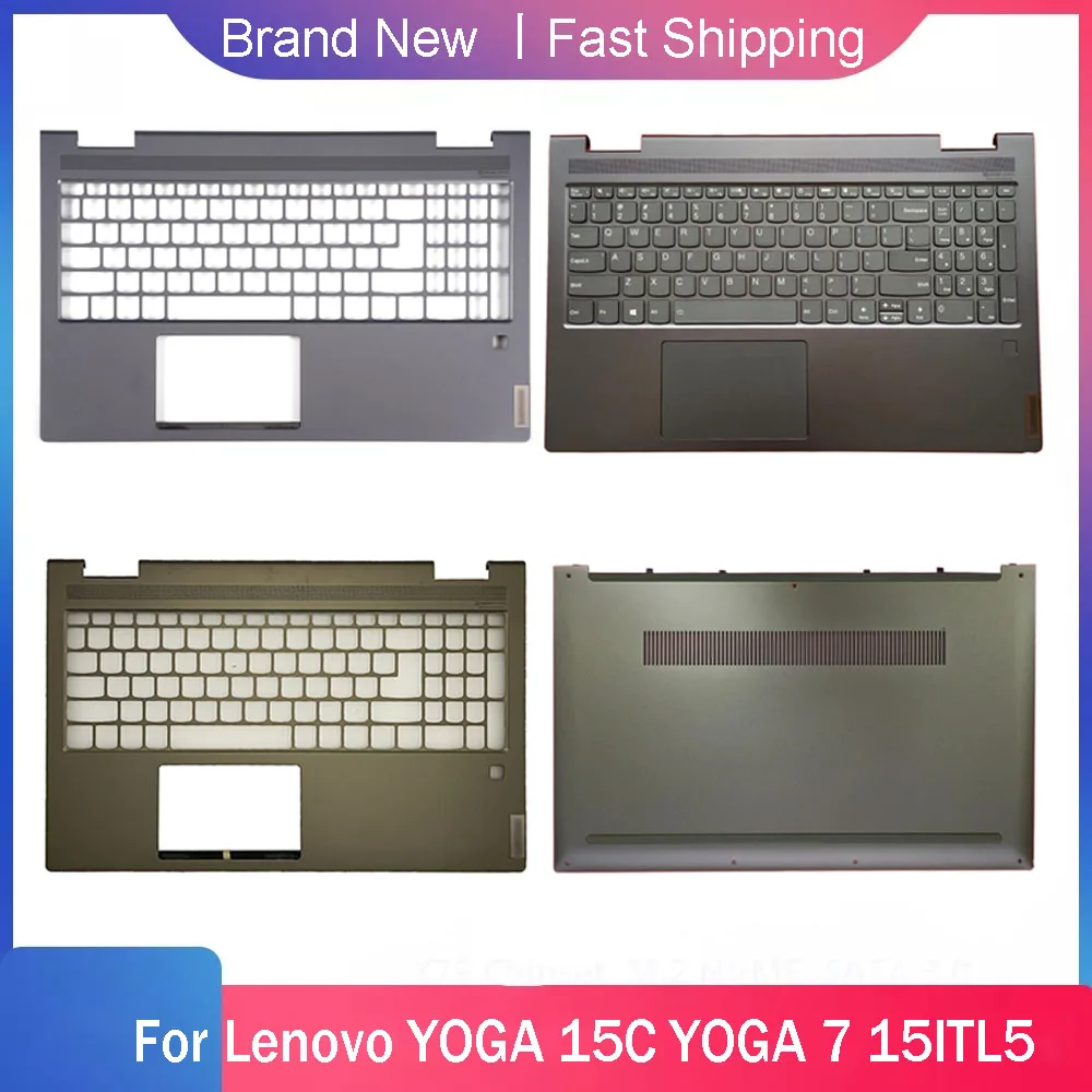 

Bottom Case For Lenovo YOGA 7 15ITL5 2021 YOGA 15C Laptop LCD Cover Palmrest with Backlight Keyboard Grey Green Rear Lid