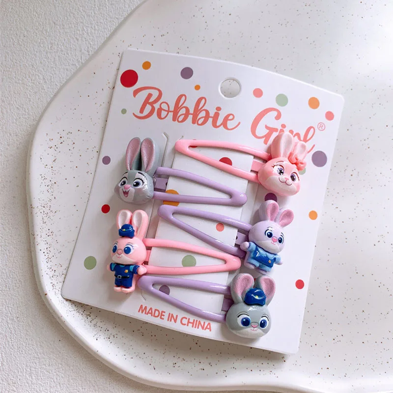 『주토피아 2』의 경우, 땋은 앞머리, 짧은 머리, BB 클립, 작은 토끼 머리핀, 여자아이 머리끈으로 묶은 머리, 머리끈.