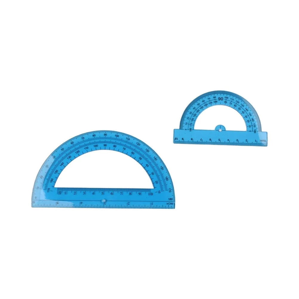 Six Piece Transparent Math Set with Plastic Rulers Protractors and Triangles for Accurate Geometry and Measuring Tasks