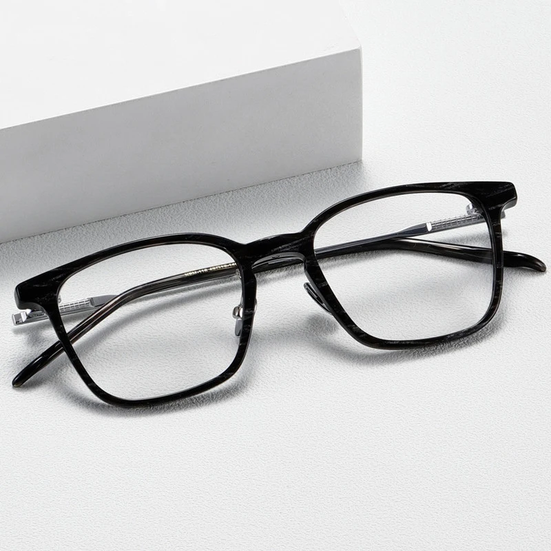 2025 اليابانية اليدوية الرجال مربع النظارات الإطار NMP-116 خلات التيتانيوم خفيفة العلامة التجارية تصميم نظارات خمر #3