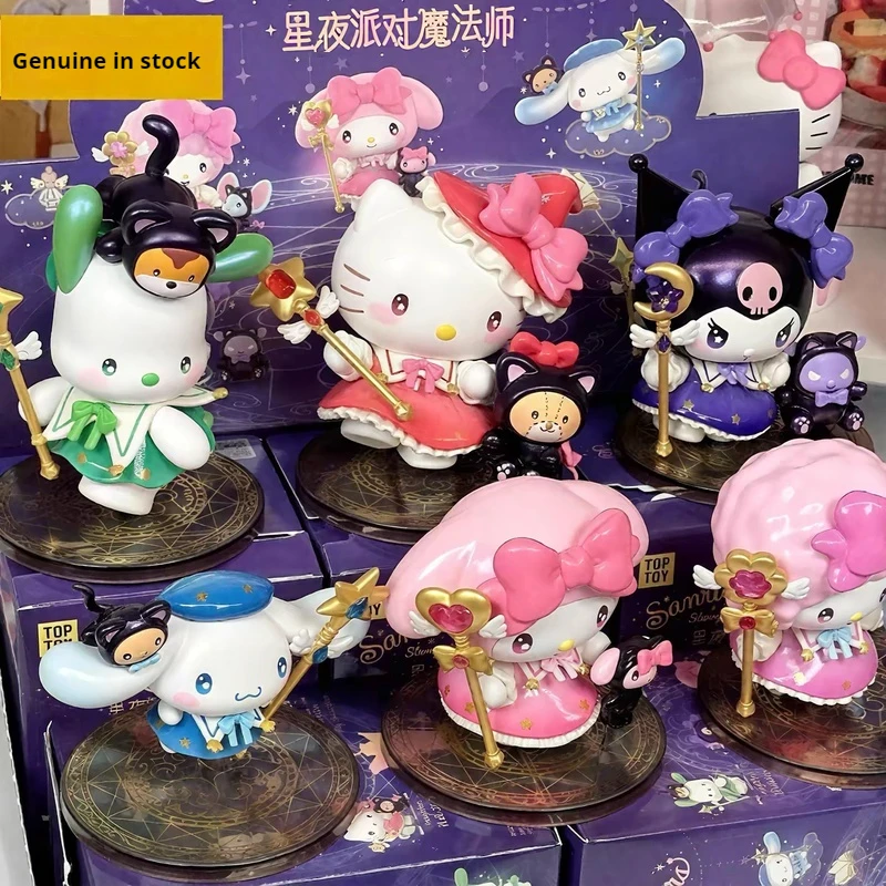 

New Sanrio Characters Starry Night Party Magician Series Blind Box Toys Hello Kitty Cinnamoroll Kuromi Cartoon Mysterious Gifts