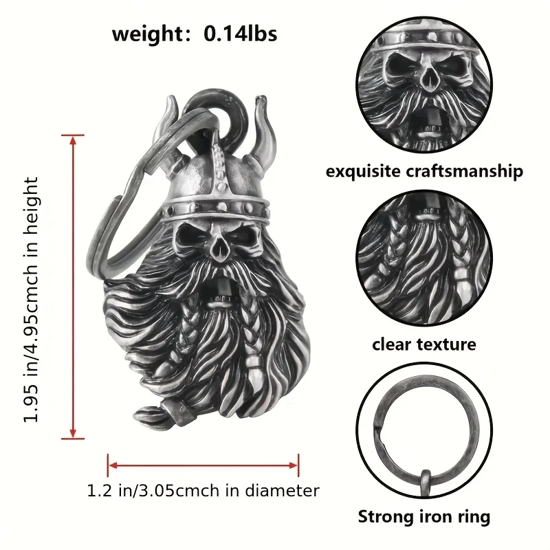 جرس جارديان بيل نورديك أودين جرس الذكور والإناث لراكبي الدراجات على شكل سلسلة مفاتيح، جرس ركوب الدراجات عالي التحمل، جرس روح الدراجة النارية