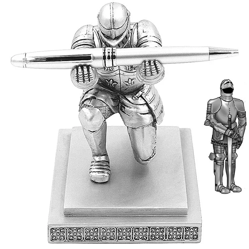 

Knight Pen Holder Executive Shield Soldier Figurine Pencil Stand For Office Accessories Pen Stand Desk Organizer Pencil Holder