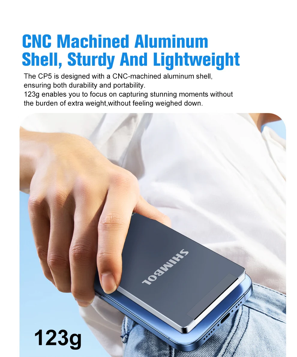 Shimbol CP5 1080p Full HD 5 ''tela sensível ao toque câmera traseira monitor selfie para transmissão ao vivo Vlog para compatível com iPhone Android