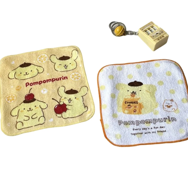 Kawaii أنيمي الكرتون لطيف PomPomPurin مربع منشفة مربعة صغيرة عالية الجمال منشفة صغيرة للأطفال المحمولة اليد مسح الهدايا اللعب #6