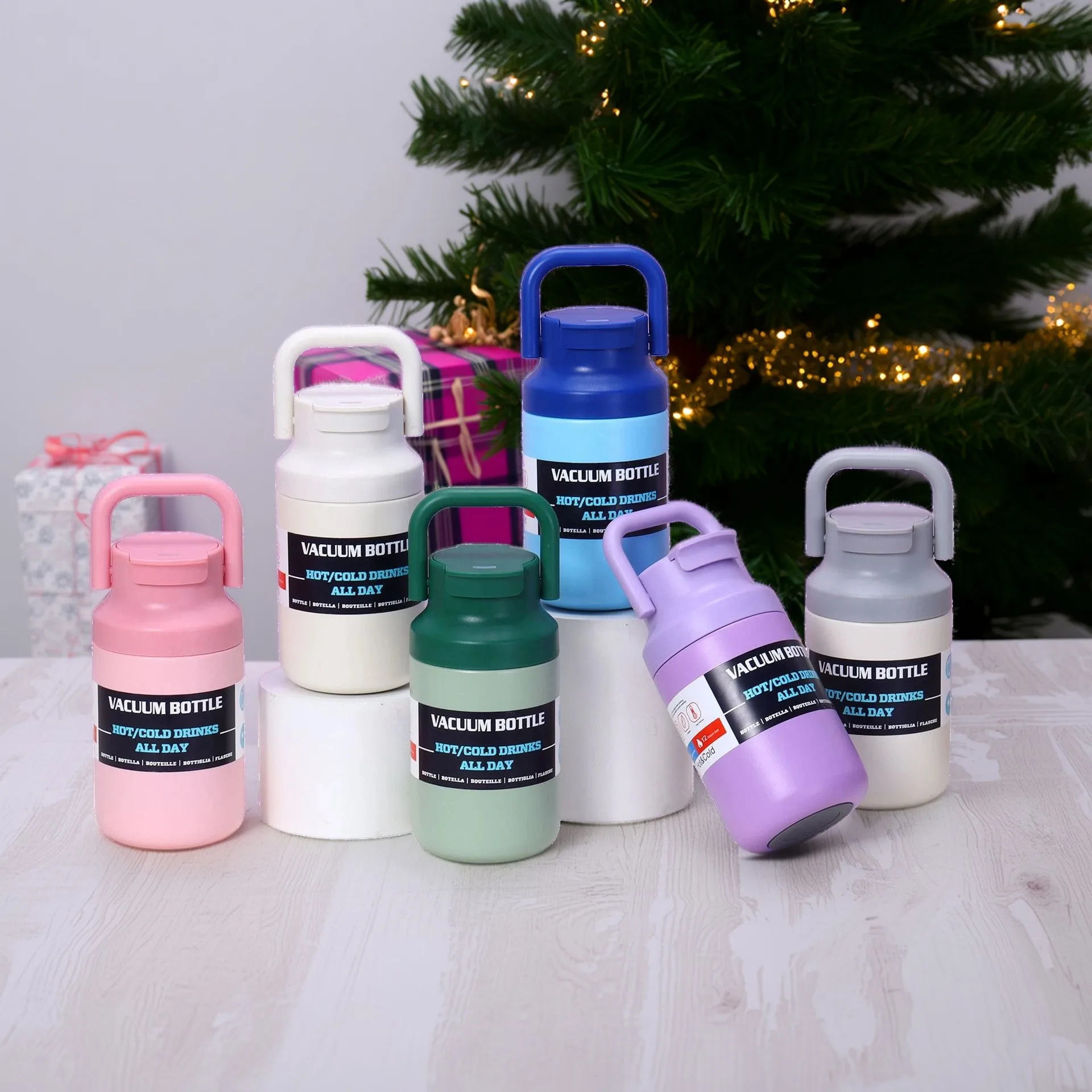 500ml 316 Stainless Steel Insulated Water Bottle with Handle, Portable Outdoor Sports Cup, Tea Infuser & Direct Drinking Lid