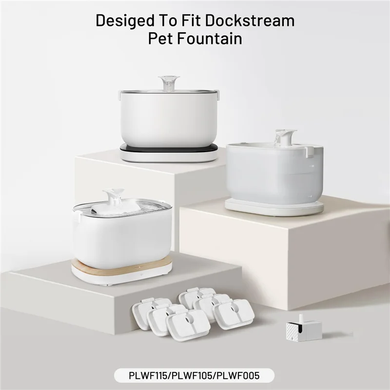 Confezione da 12 filtri di ricambio per fontana di acqua per gatti Wireless Dockstream PLWF005/PLWF115/WF105, filtri per fontane per animali domestici