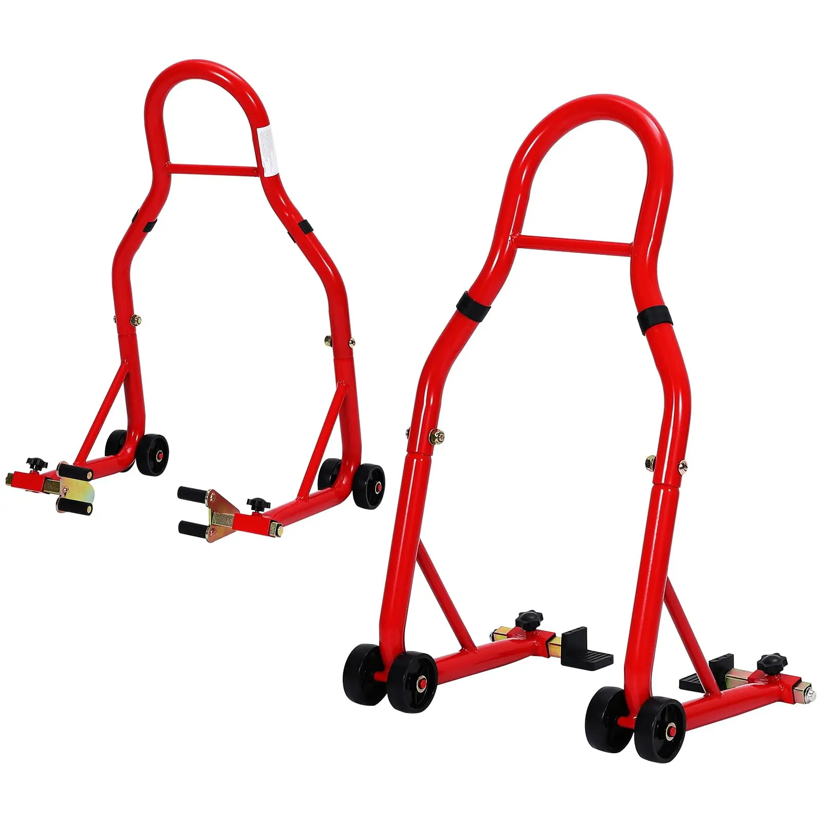Heavy Duty Motorcycle Stands, 900 LBS Capacity Front & Rear Wheel Lift Stand With Prong Adapters & L Adjustable Swingarm Spool