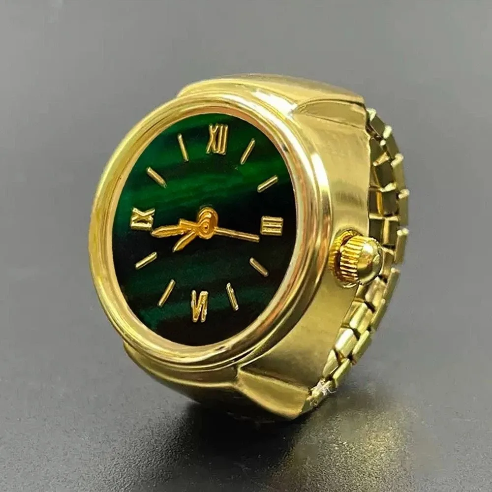 Fashion Jewelry Vintage Rings Jewelry Clock Punk Alloy Roman Quartz Watch Mini Personality Finger Watch Ring Man