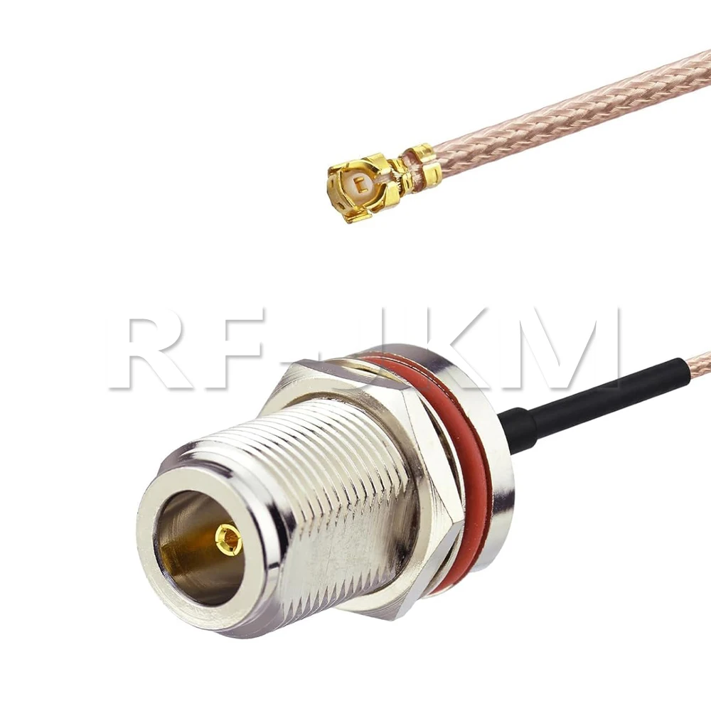 

N Female to IPX/UFL RG178 Cable RF Coaxial Connector N Type Nut Bulkhead Jack to IPX Pigtail for PCI Wifi Card Wireless Router