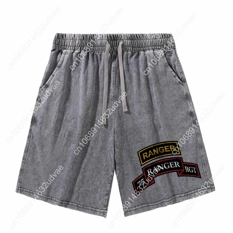 Army Ranger 75th Ranger Scroll Shorts Man Woman Teenager Retro Short Pants Elastic Soft Beach Shorts Pattern Customized Pant