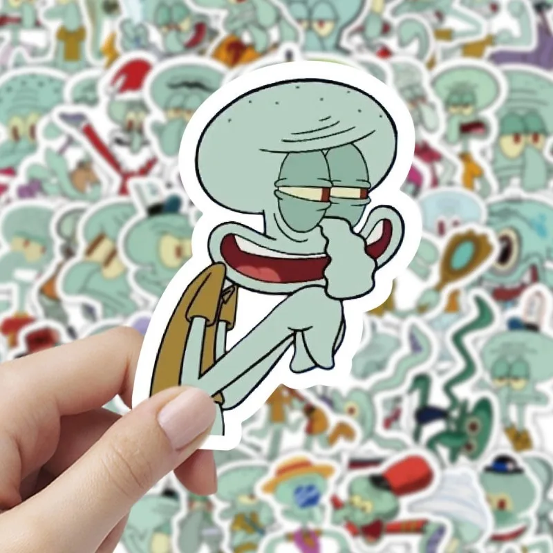 60PCS Cartoon Cute SpongeBob SquarePants Squidward Tentacles Stickers Cell Phone Case Mug Luggage Decorative Stickers Wholesale