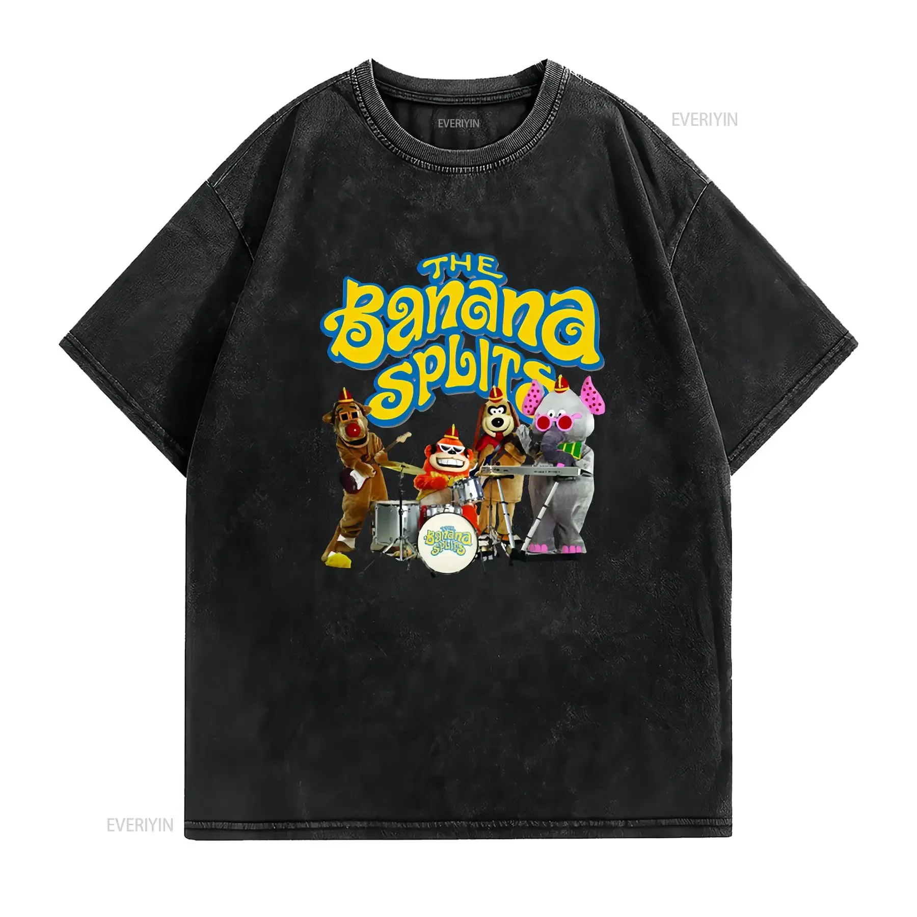 The Banana Splits Adventure Hour Fictional Music Group Fan T Shirt vintage Washed Soft Top For Everyday Wear graphic Casual
