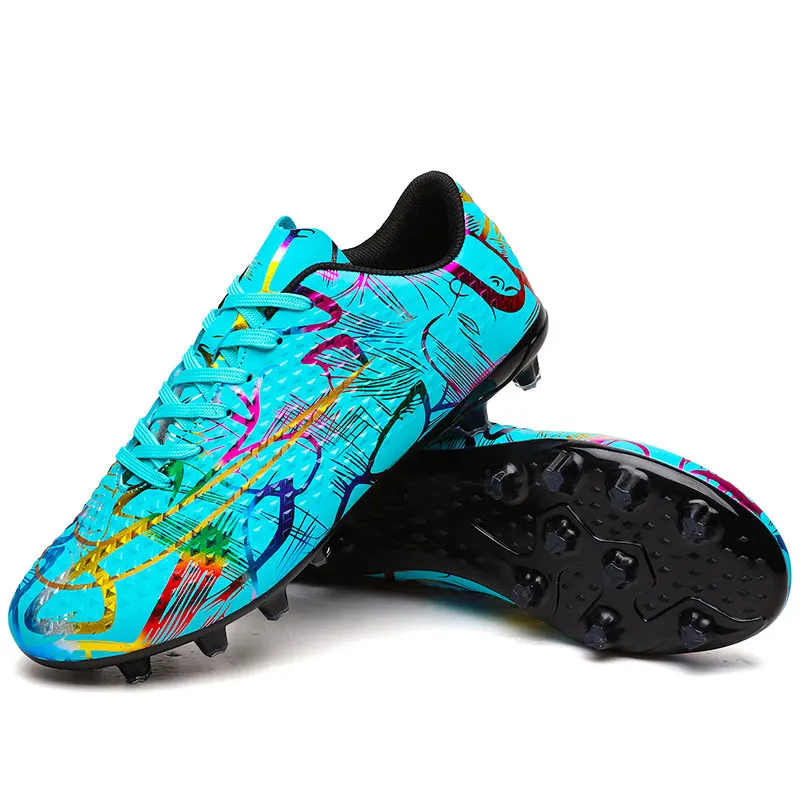 FG/TF Soccer Shoes Society Men\'s Football Boots Grass Anti-Slip Outdoor Training Cleats Futsal Sneakers Children Sports Footwear