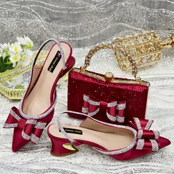 Doershow Lastest Italian Design Fashion Style Ladies Shoes with Matching Bag Set 2024 Nigerian Shoes and Bag Set HTR1-3